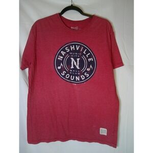 Retro Brand Nashville Music City Sounds T Shirt Red‎ Graphic Tee Men's Large